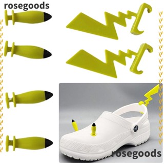 Rosegoods1 จี้การ์ตูนน่ารัก คุณภาพสูง สําหรับตกแต่งรองเท้า 6 ชิ้น