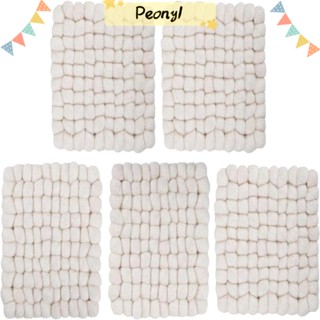 Pdony แผ่นรองแก้ว ผ้าสักหลาด ทรงสี่เหลี่ยม สีขาว 4 นิ้ว 5 ชิ้น