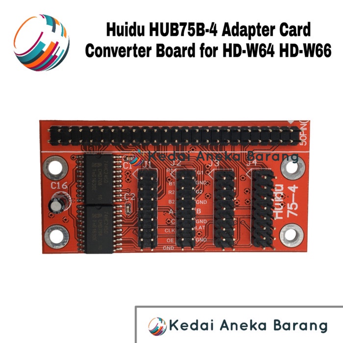Huidu HUB75B-4 การ์ดอะแดปเตอร์ HUB75 Converter Board HUB75-4 HD W64 W66 OP27