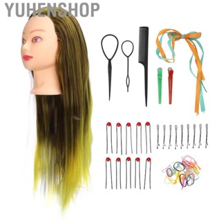 Yuhenshop Hairdressing Mannequin Head Simulated Professional Training Doll Gradient Wig for Beginner Academy