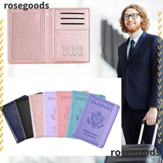 Rosegoods1 ซองใส่หนังสือเดินทาง หนัง PU แบบบางพิเศษ แบบพกพา อเนกประสงค์