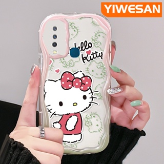 เคสโทรศัพท์มือถือแบบนิ่ม ใส กันกระแทก ลายการ์ตูนเฮลโลคิตตี สีครีม สําหรับ VIVO Y12 Y15 Y17 Y12i Y3 Y3s 2020