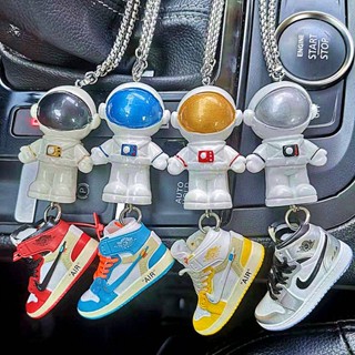 Cartoon Spaceman Basketball Shoes Car Rearview Mirror Pendant High-End Astronaut Car Accessories Car Pendant Supplies NMnM