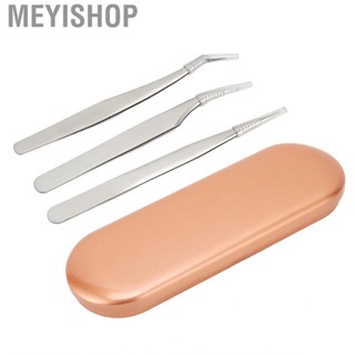 Meyishop Eyelash Extension Tweezer  Black Head Extractor Wide Application 3Pcs Lash Tweezers for Home