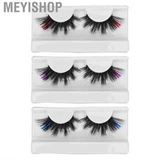 Meyishop 18mm Colorful Eyelashes Reusable Gradient Color False Dramatic Stage F