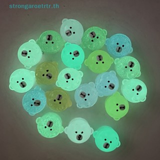 Strongaroetrtr แดชบอร์ดเรซิ่น รูปหมีเรืองแสง ขนาดเล็ก สําหรับตกแต่งบ้าน รถยนต์ DIY 2 ชิ้น