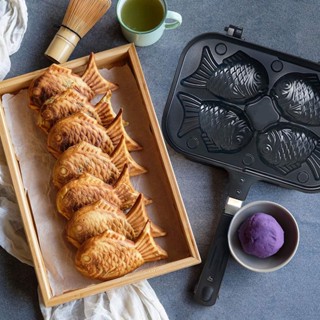 1Buycart Taiyaki Fish Shape Cake Maker Non Stick Double Baking Pan แม่พิมพ์อบวาฟเฟิล