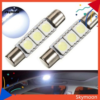 Skym* หลอดไฟซีนอน LED 3-SMD 29 มม. สีขาว สําหรับติดรถยนต์ 2 ชิ้น