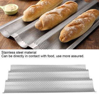 1Buycart NonStick MultiGrooves Waves กระทะขนมปังฝรั่งเศส Baguette Baking ถาดทำอาหารแม่พิมพ์เครื่องมือครัว