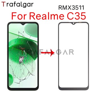 กระจกหน้าจอด้านหน้า สําหรับ Realme C35 RMX3511 เลนส์ด้านนอก พร้อม OCA