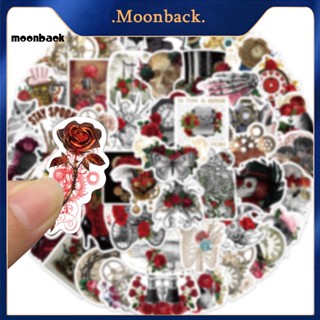 &lt;moonback&gt; 50 ชิ้น ที่ถอดออกได้ สติกเกอร์ดอกไม้ อุปกรณ์การเรียน สตีมพังก์ ดอกกุหลาบ ดอกไม้ DIY สมุด สติกเกอร์ กันน้ํา