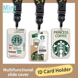 Starbucks กระเป๋าใส่บัตรประจําตัวประชาชน พร้อมเชือกเส้นเล็ก เรียบง่าย สําหรับนักเรียน ทุกเพศ