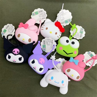 พวงกุญแจซิลิโคน จี้การ์ตูน Sanrio Kuromi Pochacco My Melody Cinnamoroll Pompompurin Hello Kitty Keroppi Hangyodon น่ารัก สีชมพู สําหรับห้อยกุญแจรถยนต์ ของขวัญวันเกิด