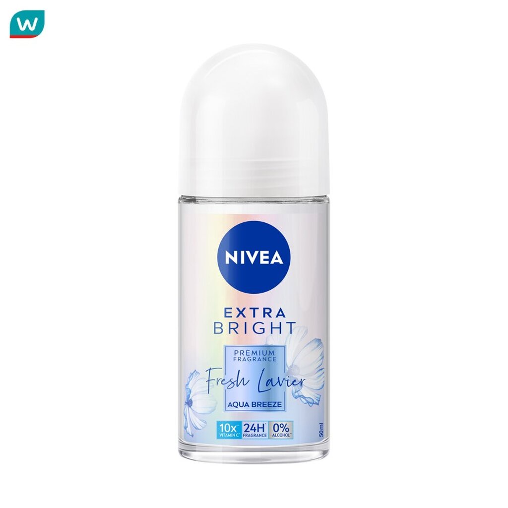 Nivea นีเวีย เอ็กซ์ตร้า ไบรท์ พรีเมียม ฟราแกรนซ์ เฟรช ลาเวียร์ อควา บรีซ โรลออน 50 มล.
