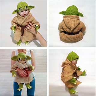 ใหม่ Star Wars Baby Yoda ชุดเสื้อผ้าถักโครเชต์ ลายการ์ตูน พร็อพถ่ายภาพ สําหรับเด็กทารกแรกเกิด