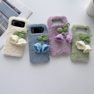 เคสโทรศัพท์มือถือ PC แข็ง กันกระแทก ลายดอกไม้ พร้อมจี้ สําหรับ Samsung Galaxy Z Flip 4 5G Zflip 3