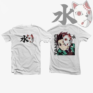 Demon Slayer Anime Shirt Tanjiro with mask Nezuko Demon Form Cartoon Design BENOH T Shirts_03