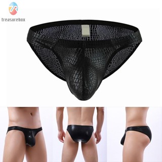 【TRSBX】Mens Thong Pouch Sexy Snakeskin Printed Stretchy Trunks Underpants Bikini