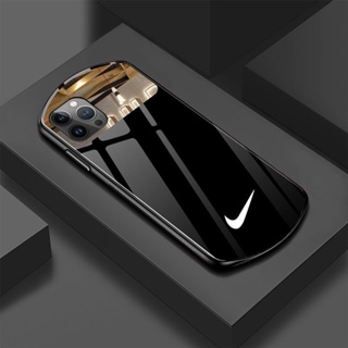 Nike เคสกระจกนิรภัย สําหรับ iPhone 13 14 Pro Max 11 12 Pro Max XS X XR เคสกระจกป้องกัน