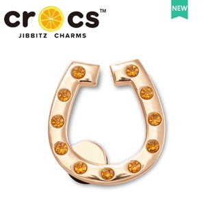 Jibbitz crocs จี้โลหะ รูปเกือกม้า สีทอง อุปกรณ์เสริมสำหรับตกแต่งรองเท้า