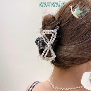 MXMIO New Hair Crab Clip Sweet Bow Pearl Hair Claws Women Hair Accessories Elegant Korean Double Layer Floral Ponytail Holder