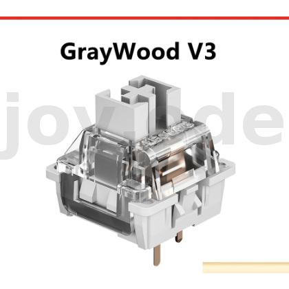 Leobog GrayWood V3 สวิตช์คีย์บอร์ดเล่นเกม MX RGB 3Pin สีเทา 100 ชิ้น