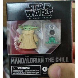 กล่องตุ๊กตาฟิกเกอร์ Star Wars Baby Yoda Baby The Mandalorian Q Version สีดํา