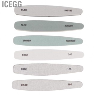 Icegg Nail Buffer File  Professional Manicure Washable Nail File Double Sided Curved Polishing Reusable  for Salon