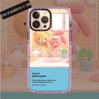 Casetify X PINK&amp;VEN เคสโทรศัพท์มือถือแบบนิ่ม ใส กันกระแทก ลายฟันสีม่วง สําหรับ iPhone 14 13 12 11 Pro MAX IX XS MAX XR 6 6s 7 8 Plus