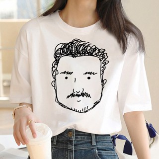 เสื้อยืด ผ้าฝ้าย 100% พิมพ์ลายอนิเมะ Pedro Pascal แนวสตรีท ตลก สําหรับผู้หญิง