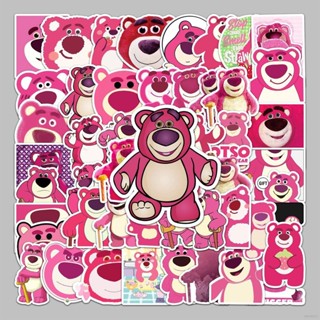 Lotso สติกเกอร์ ลายการ์ตูนกราฟฟิตี้หมี สตรอเบอร์รี่ กันน้ํา สําหรับติดตกแต่งกระเป๋าเดินทาง กระเป๋าเดินทาง รถเข็น โน๊ตบุ๊ค จํานวน 50 ชิ้น