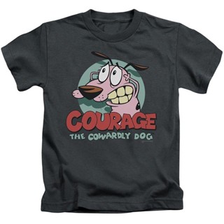 QGเสื้อเชิ้ตแขนสั้น เสื้อยืดแขนสั้น ราคาส่ง Courage The Cowardly Dog Courage MenS Fashion Cartoon T Shirt