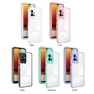 เคสโทรศัพท์มือถือ แบบใส เต็มเครื่อง ขอบสี สําหรับ Vivo Y35 Y22 Y16 Y21 Y33S Y21S T1X V25 V25E Y02 4G Y30 5G Y33S T1 5G Y75 Y55 5G