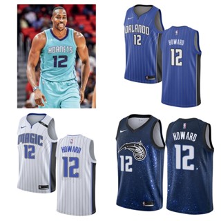 Orlando Magic #12 Dwight Howard เสื้อบาสเก็ตบอลสีดำของผู้ชายสั้น -เสื้อยืดกีฬา