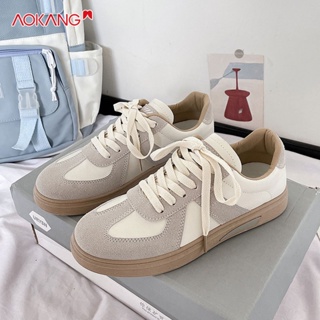 AOKANG รองเท้า Dexun นักเรียนหญิง Ins อเนกประสงค์ Retro Casual รองเท้ากีฬาบอร์ด