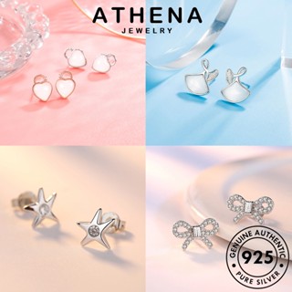 ATHENA JEWELRY ต้นฉบับ ไข่มุก มอยส์ซาไนท์ Silver แฟชั่น ผู้หญิง เงิน ห่วง ตุ้มหู เครื่องประดับ เครื่องประดับ แท้ เพชร เกาหลี ต่างหู 925 หนีบ M027