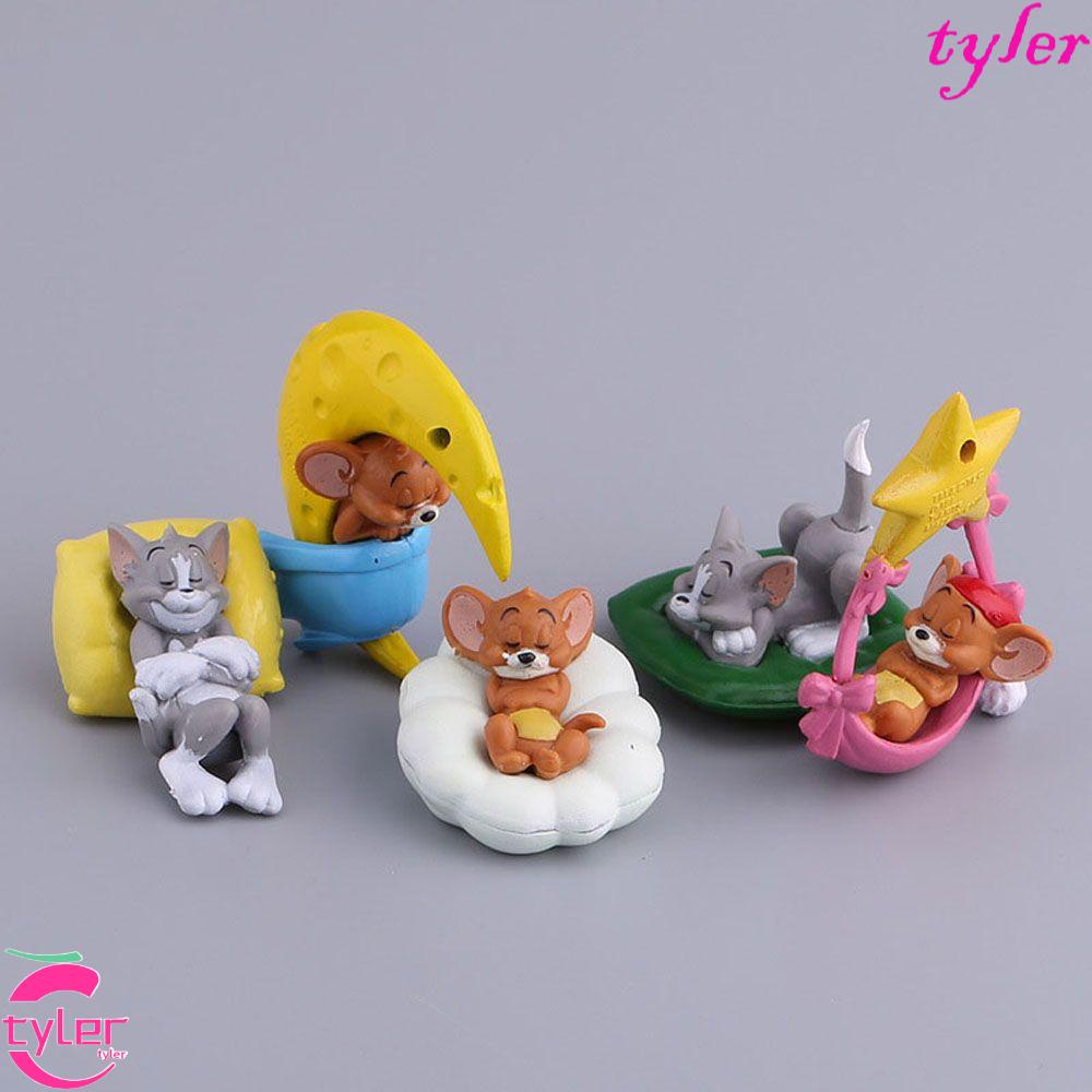 Tyler ตุ๊กตาฟิกเกอร์ Tom & Jerry PVC เวอร์ชั่น Q Tom & Jerry Cat and Mouse ของเล่นสําหรับเด็ก