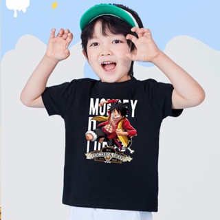 เสื้อยืดแขนสั้น พิมพ์ลาย ONE PIECE LUFFY BUDAK BOYS แฟชั่นฤดูร้อน สําหรับเด็กผู้ชาย และผู้หญิง