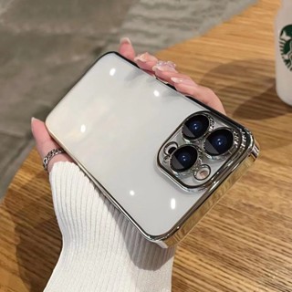 เคสโทรศัพท์ซิลิโคน TPU ใส แบบนิ่ม กันกระแทก ชุบไฟฟ้า หรูหรา สําหรับ เข้ากันได้สำหรับ เคสไอโฟน เคสไอโฟน11 iPhone 14 13 12 11 Pro Max