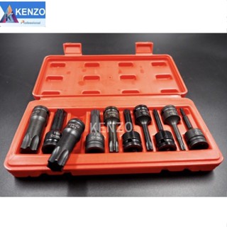 TOOLS บล็อกเดือยโผล่หกแฉก 10 ตัวชุด บล็อกท็อก บล็อกชุด kenzo ToolsS