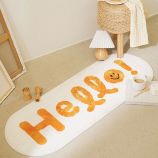 💗✨พรมดักฝุ่น ลาย Hello ใช้ดักฝุ่น ดักทราย กันลื่น พรมแต่งห้อง มีกันลื่น ขนาด 40*120 ซม
