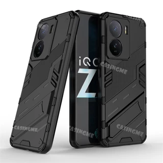 เคสโทรศัพท์มือถือแบบแข็ง กันกระแทก ลายเกราะ 3D พร้อมขาตั้ง สําหรับ IQOO Z9 Z9x Z7 5G Z7x Z7 7Z 11 5G 4G 5G