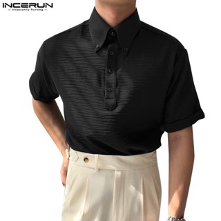 Incerun เสื้อโปโล แขนสั้น คอโปโล สําหรับผู้ชาย