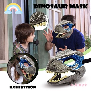 JUNE New Dinosaur protectionToy Halloween Party protectionDecoration Dragon Facial protectionParty Cosplay Funny Toy Movable Horrifying Jaw Dino Mask