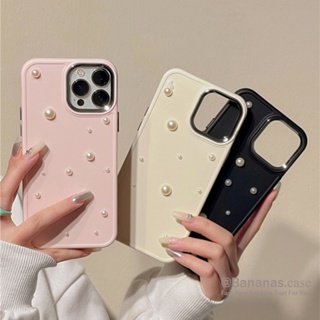 เคสโทรศัพท์มือถือ ป้องกันเลนส์กล้อง ประดับมุก สําหรับ iPhone 14 13 12 11 Pro Max X XS Max XR 7 8 Plus SE2020