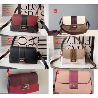 COACH cc068 cc066 cc483 cc067 Grace 26 ขนาดใหญ่/กระเป๋าสะพายไหล่ผู้หญิง/สไตล์คลาสสิก/หัวเข็มขัดแม่เหล็ก