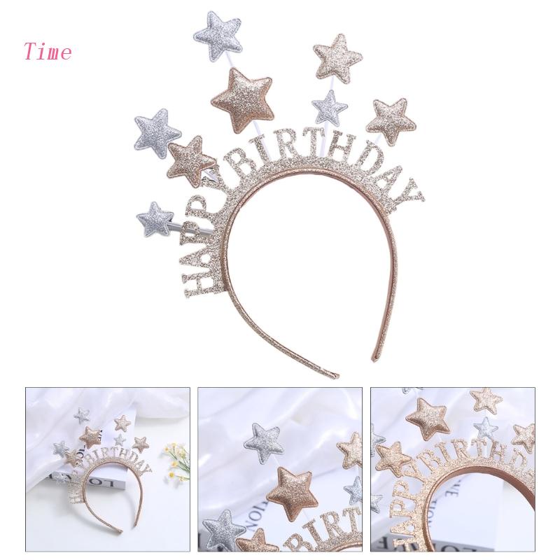 Time HAPPY-BIRTHDAY ที่คาดผม รูปดาว สําหรับปาร์ตี้ฮาโลวีน พร็อพปาร์ตี้ ทุกเพศ