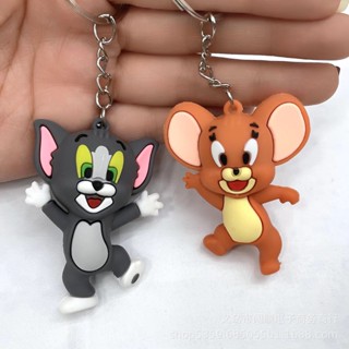 Tom Jerry พวงกุญแจ จี้ PVC รูปการ์ตูน Tom Jerry เครื่องประดับ