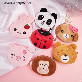 Blowgentlywind กระเป๋าสตางค์ กระเป๋าใส่เหรียญ มีซิป ลายการ์ตูนสัตว์น่ารัก สําหรับผู้หญิง BGW