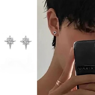 European and American Design Star Shaped Earrings for Girls, New Trend, High Street Versatility, High-end Feeling, Simple Niche S925 Silver Ear Decoration for Men and Women